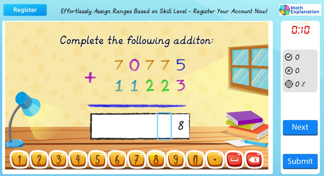 Vertical addition without carrying