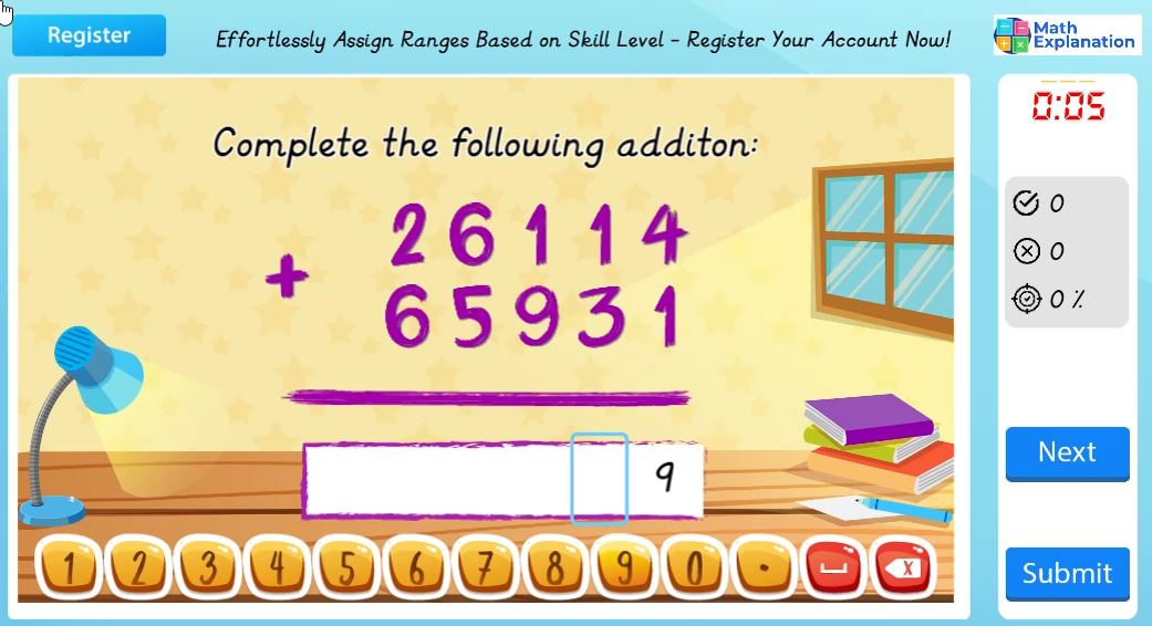 Vertical addition with carrying