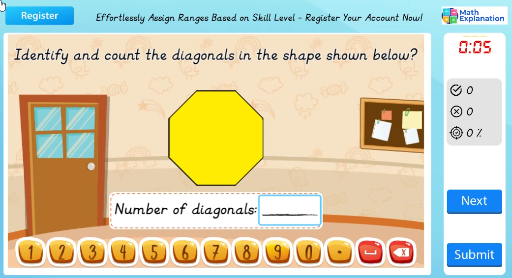 Identifying the diagonals of convex 2D shapes