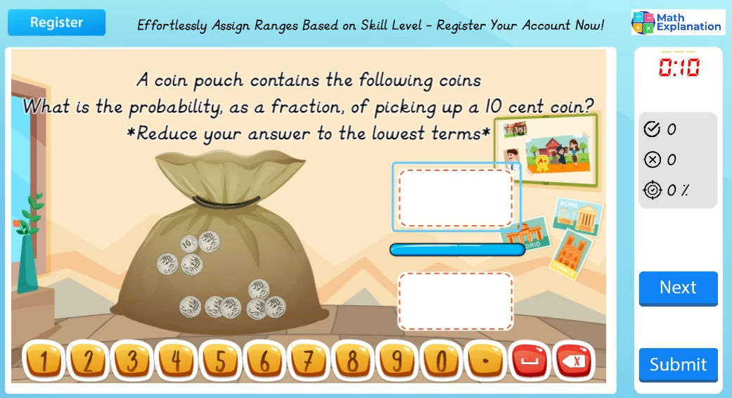 Describe probabilities: Fractions