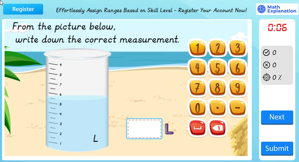 Measuring volumes in millilitres and litres