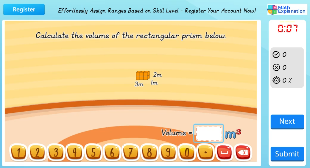 Calculating the volume of a rectangular prism