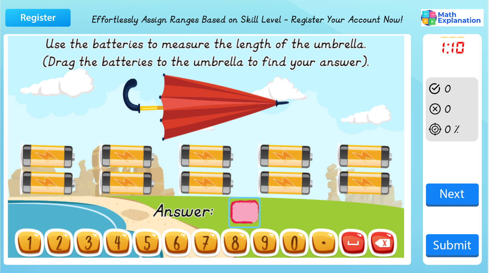 Measuring lengths using informal units