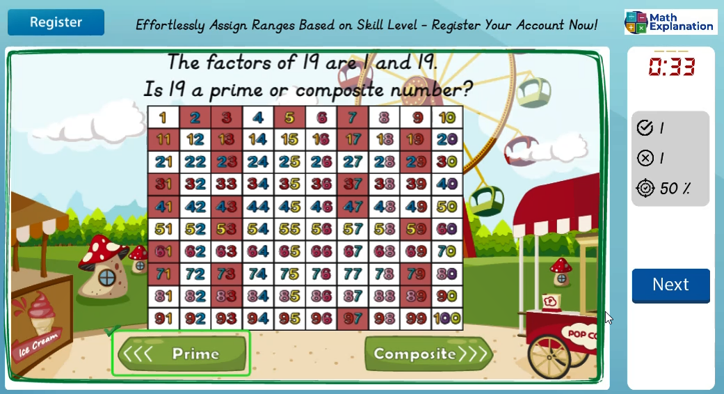 Identifying prime numbers - answer correct