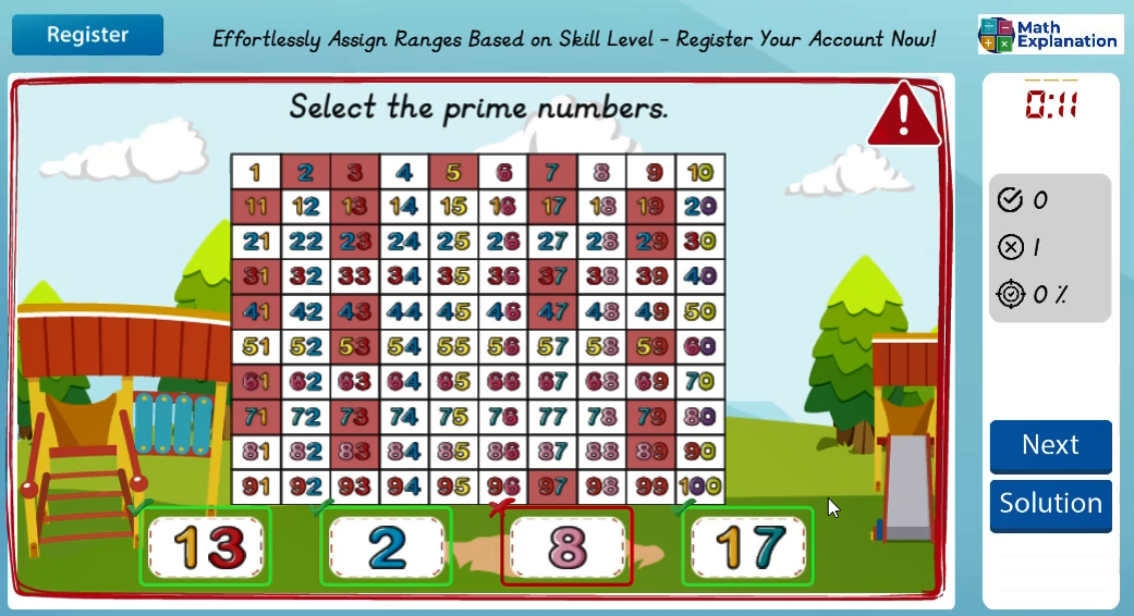 Identifying prime numbers - answer incorrect