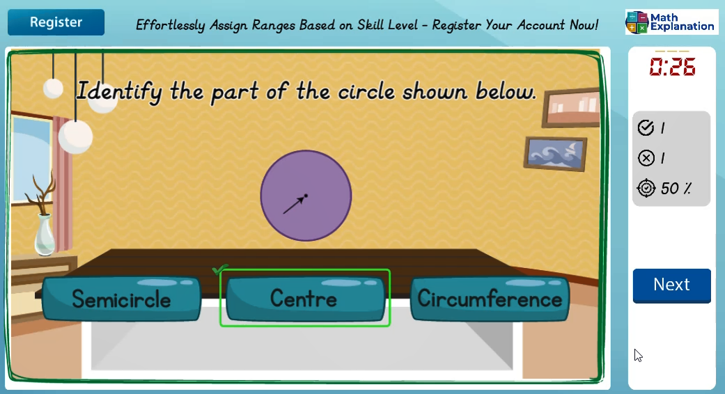 Features of a circle - answer correct
