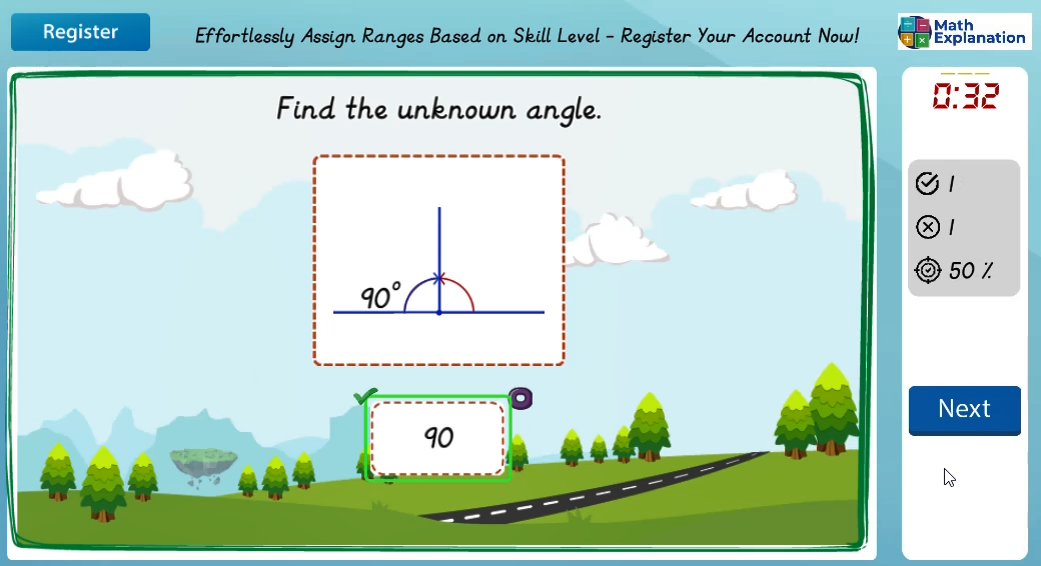 Finding angles: Up to 180 degrees - answer correct