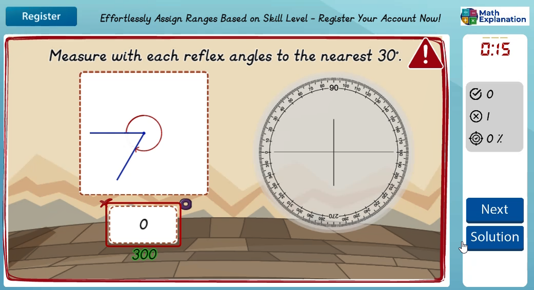 Finding angles: Up to 360 degrees - answer incorrect