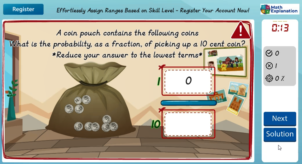 Describe probabilities: Fractions - answer incorrect