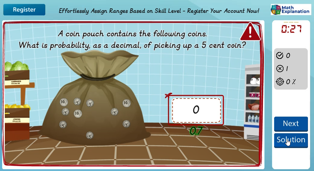 Describing probabilities: Decimal - answer incorrect