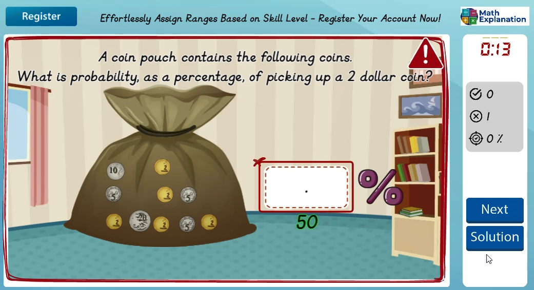 Describing probabilities: Percentage - answer incorrect