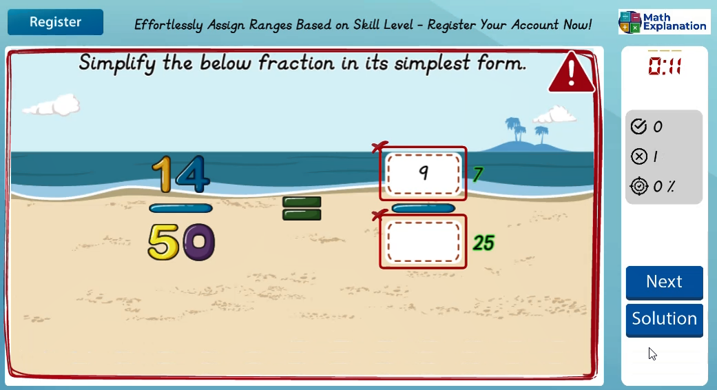 Simplifying fractions - answer incorrect