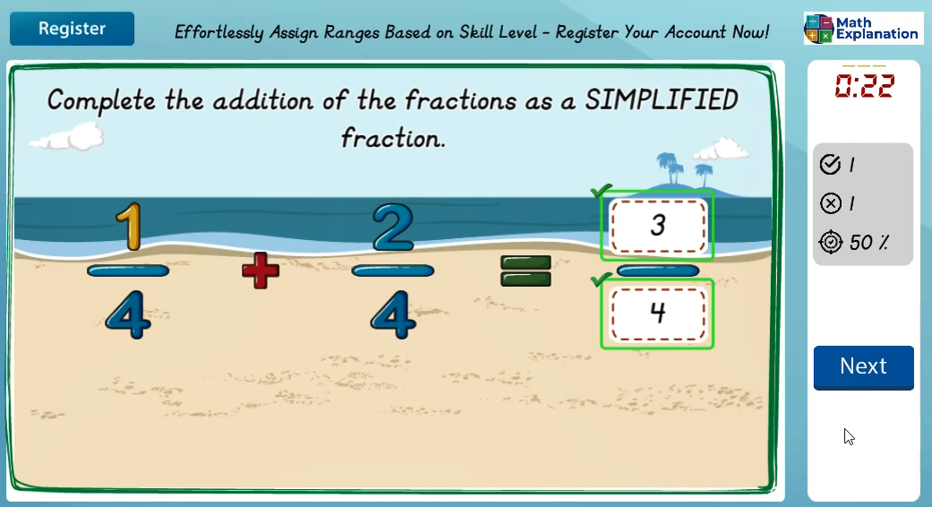 Adding fractions - answer correct