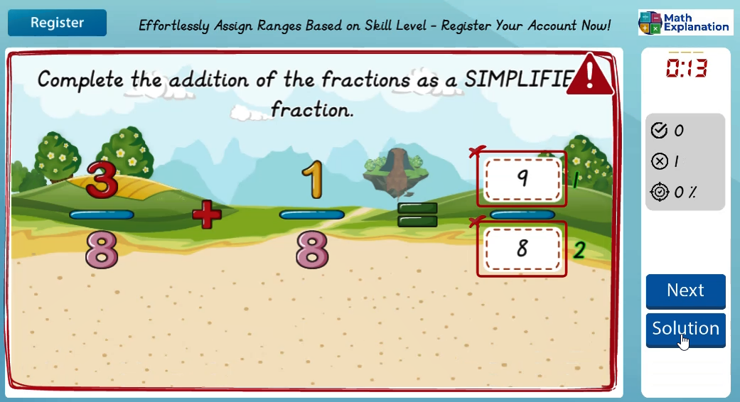 Adding fractions - answer incorrect
