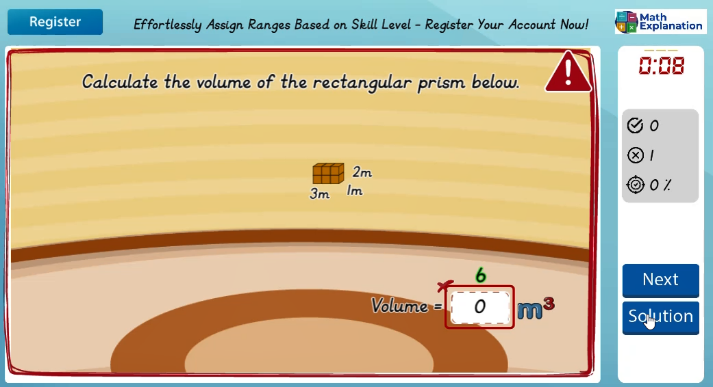 Calculating the volume of a rectangular prism - answer incorrect