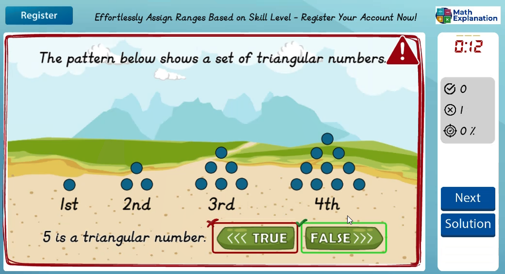 Identifying triangular numbers - answer incorrect