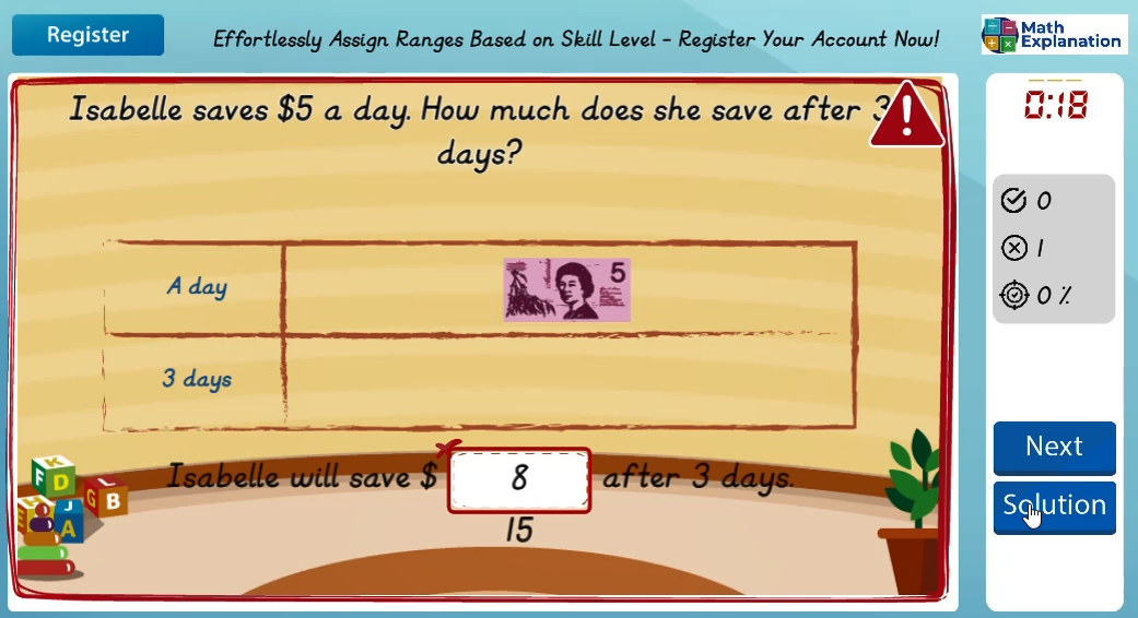 Problem solving involving multiplication - answer incorrect