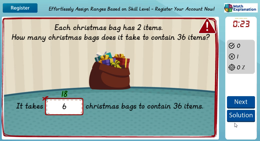 Problem solving involving division - answer incorrect
