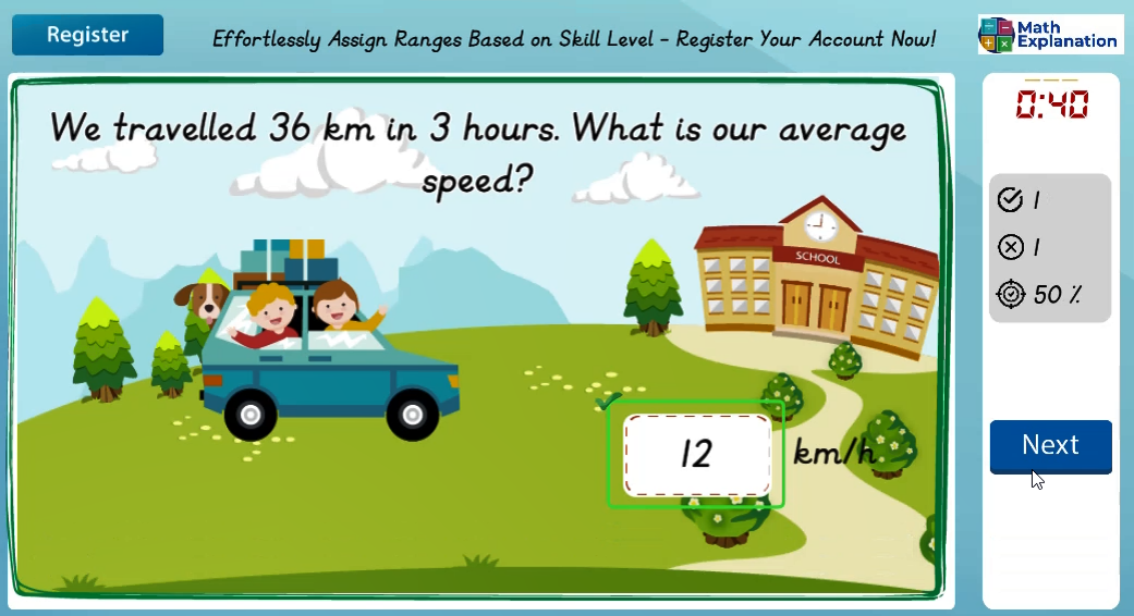 Calculating average speed - answer correct