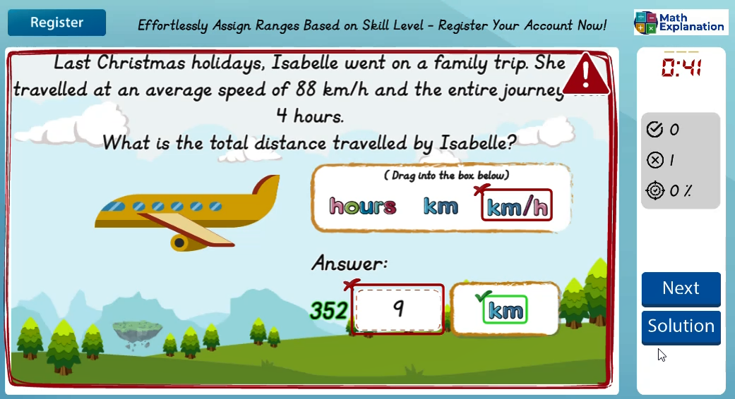 Problem solving with distance and speed - answer incorrect