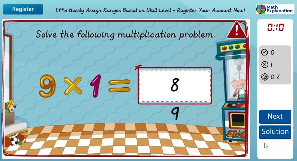 Math Explanation | 1 times table - Engaging Primary Maths Software