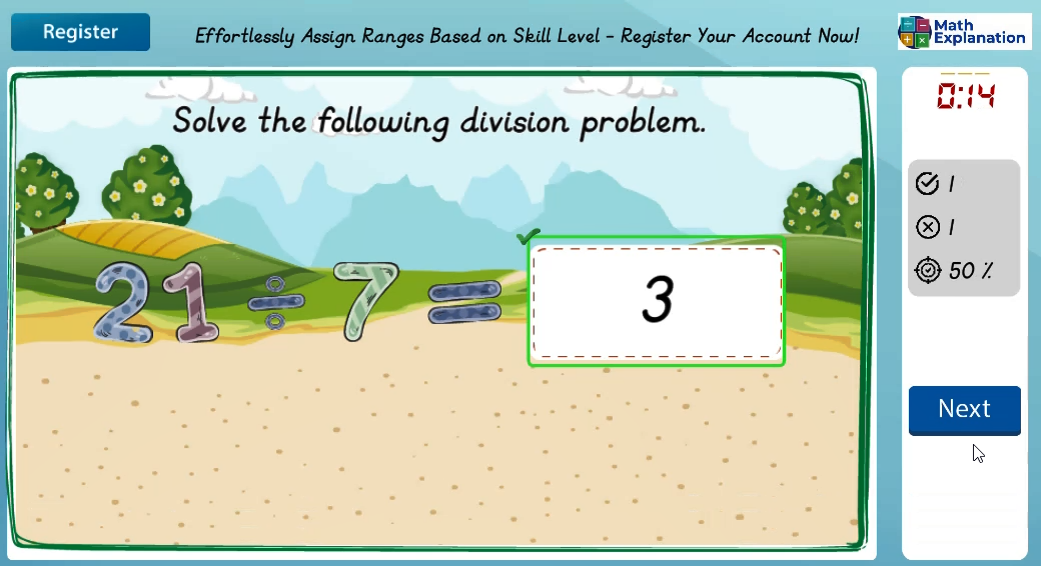 Division by 7 - answer correct