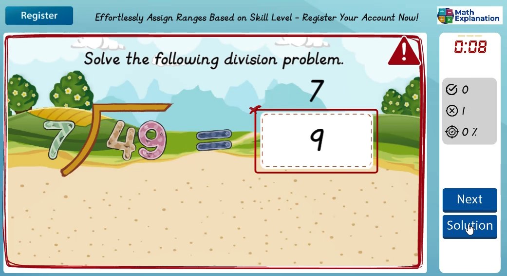 Division by 7 - answer incorrect