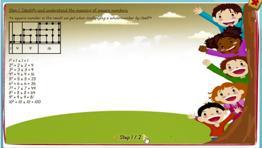 Identifying square numbers - solution 1