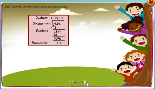 Algorithmic division: 1 digit divisor without remainders - solution 1