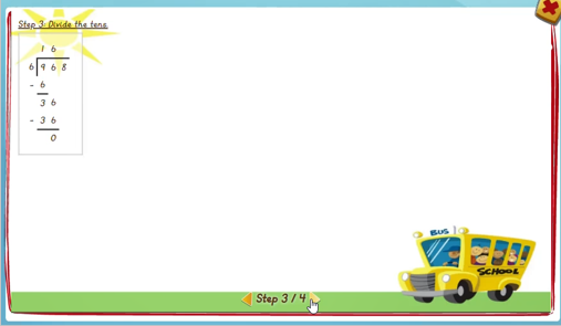 Algorithmic division: 1 digit divisor with remainders - solution 3