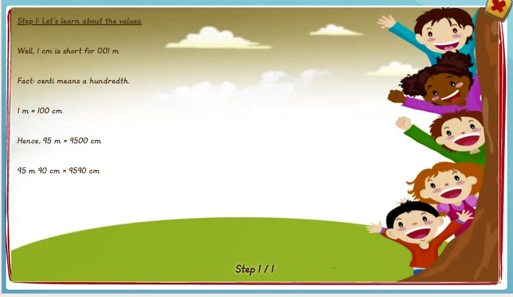 Conversion of length: Centimetres to metres - solution 1