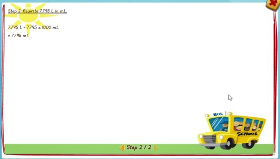 Converting of mass: Litres to millilitres - solution 2