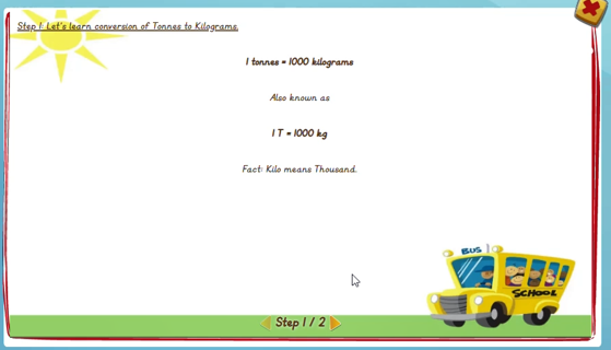 Conversion of mass:Tonnes to kilograms - solution 1