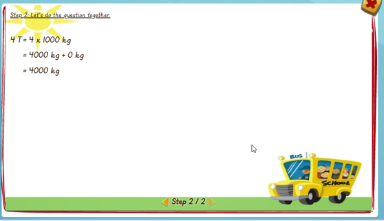 Conversion of mass:Tonnes to kilograms - solution 2