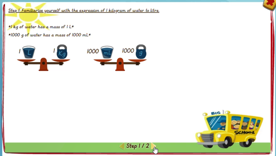 Relating 1KG to the mass of 1L - solution 1