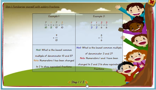 Adding fractions - solution 1