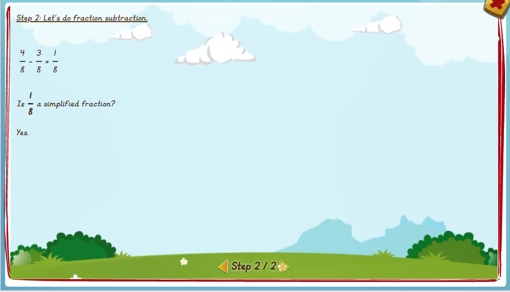 Subtracting fractions - solution 2