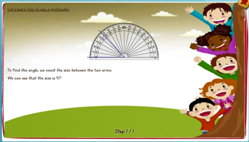 Measuring angles up to 180 degrees - solution 1